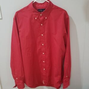 Ralph Lauren Men's Vibrant Red Dress Shirt